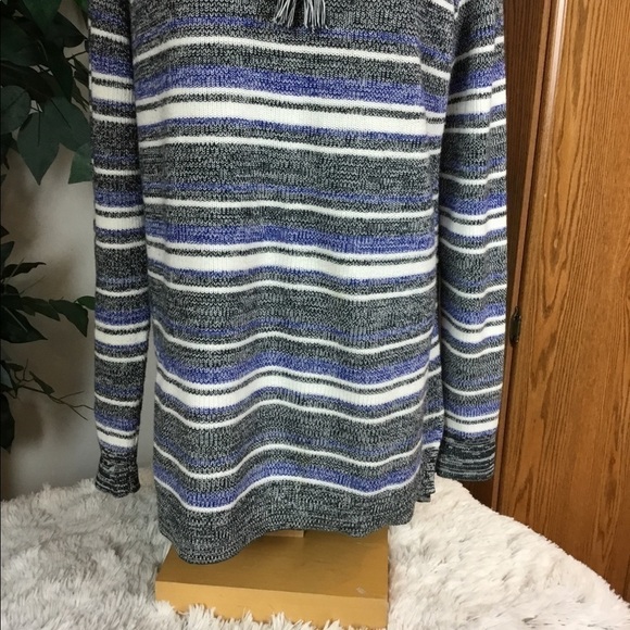 Ruff Hewn XL lace up tie front long sleeve sweater black blue white - Picture 6 of 12